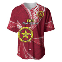 Personalised Tonga Eua High School Baseball Jersey Class Of Year Tongan Ngatu Pattern LT14 Maroon - Polynesian Pride