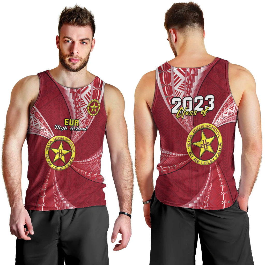 Personalised Tonga Eua High School Men Tank Top Class Of Year Tongan Ngatu Pattern LT14 - Polynesian Pride