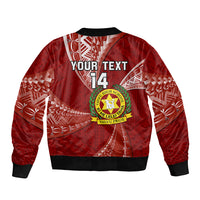 Personalised Tonga Vavau High School Bomber Jacket Tongan Ngatu Pattern LT14 - Polynesian Pride