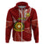 Custom Tonga Vavau High School Hoodie Tongan Ngatu Pattern LT14 Zip Hoodie Maroon - Polynesian Pride