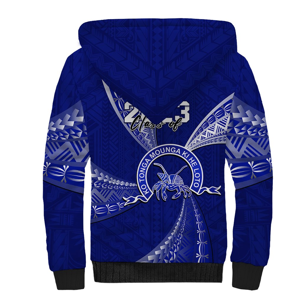 Personalised Tonga Queen Salote College Sherpa Hoodie Class Of Year Tongan Ngatu Pattern LT14 - Polynesian Pride