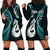 Personalised New Zealand Hoodie Dress Aotearoa Silver Fern With Manaia Maori Unique Turquoise LT14 - Polynesian Pride