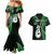 Personalised New Zealand Couples Mermaid Dress And Hawaiian Shirt Aotearoa Silver Fern With Manaia Maori Unique Green LT14 - Polynesian Pride