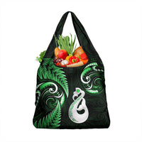 Green New Zealand Grocery Bag Aotearoa Silver Fern With Manaia Maori
