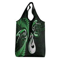 Green New Zealand Grocery Bag Aotearoa Silver Fern With Manaia Maori