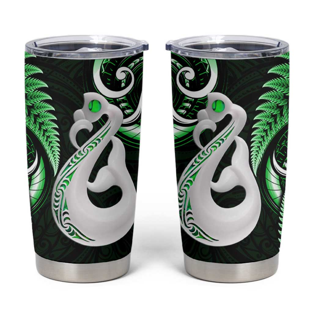 New Zealand Tumbler Cup Aotearoa Silver Fern With Manaia Maori Unique Green