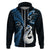 Custom New Zealand Hoodie Aotearoa Silver Fern With Manaia Maori Unique Blue LT14 Zip Hoodie Blue - Polynesian Pride