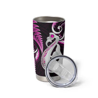 New Zealand Tumbler Cup Aotearoa Silver Fern With Manaia Maori Unique Pink