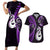 Personalised New Zealand Couples Short Sleeve Bodycon Dress and Hawaiian Shirt Aotearoa Silver Fern With Manaia Maori Unique Purple LT14 Purple - Polynesian Pride