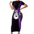 Personalised New Zealand Short Sleeve Bodycon Dress Aotearoa Silver Fern With Manaia Maori Unique Purple LT14 Long Dress Purple - Polynesian Pride