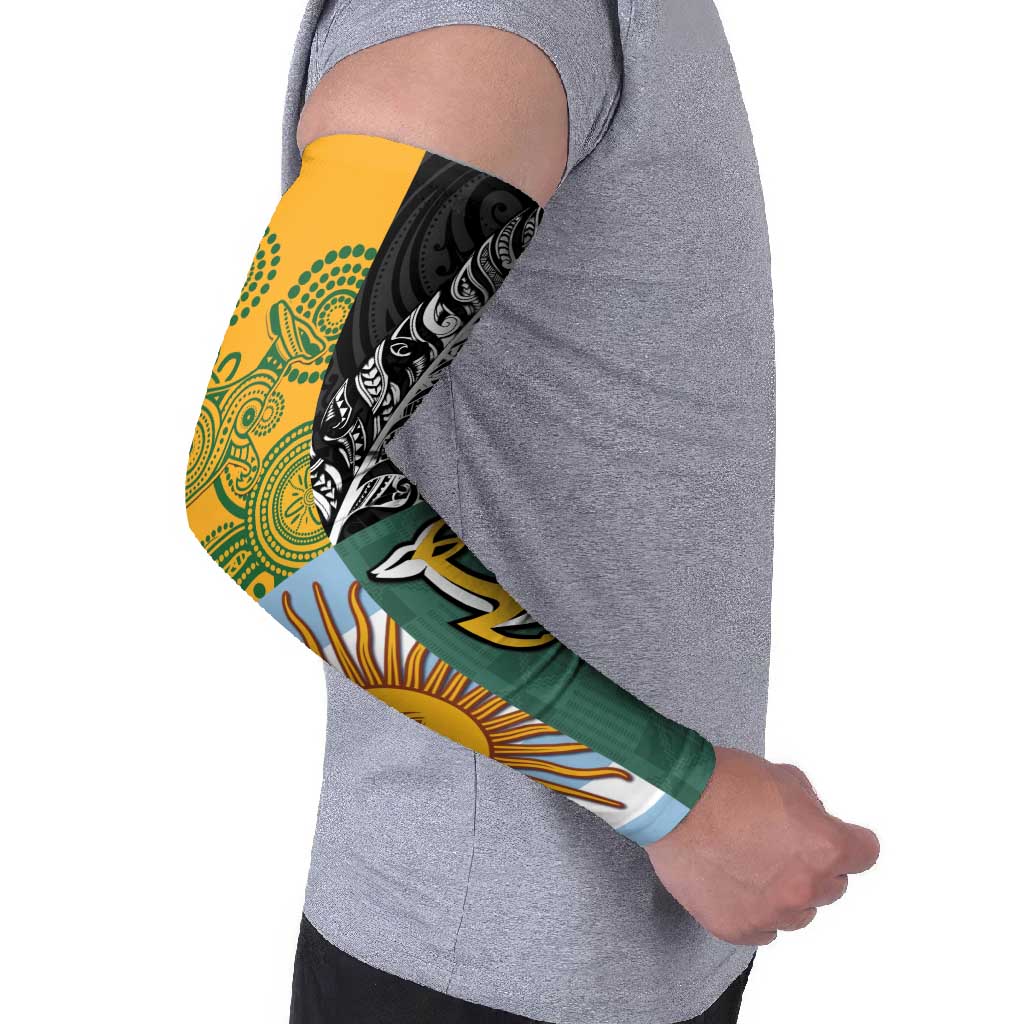 Personalised Rugby 2025 Championship Arm Sleeves Combination of Southern Hemisphere Countries - Polynesian Pride