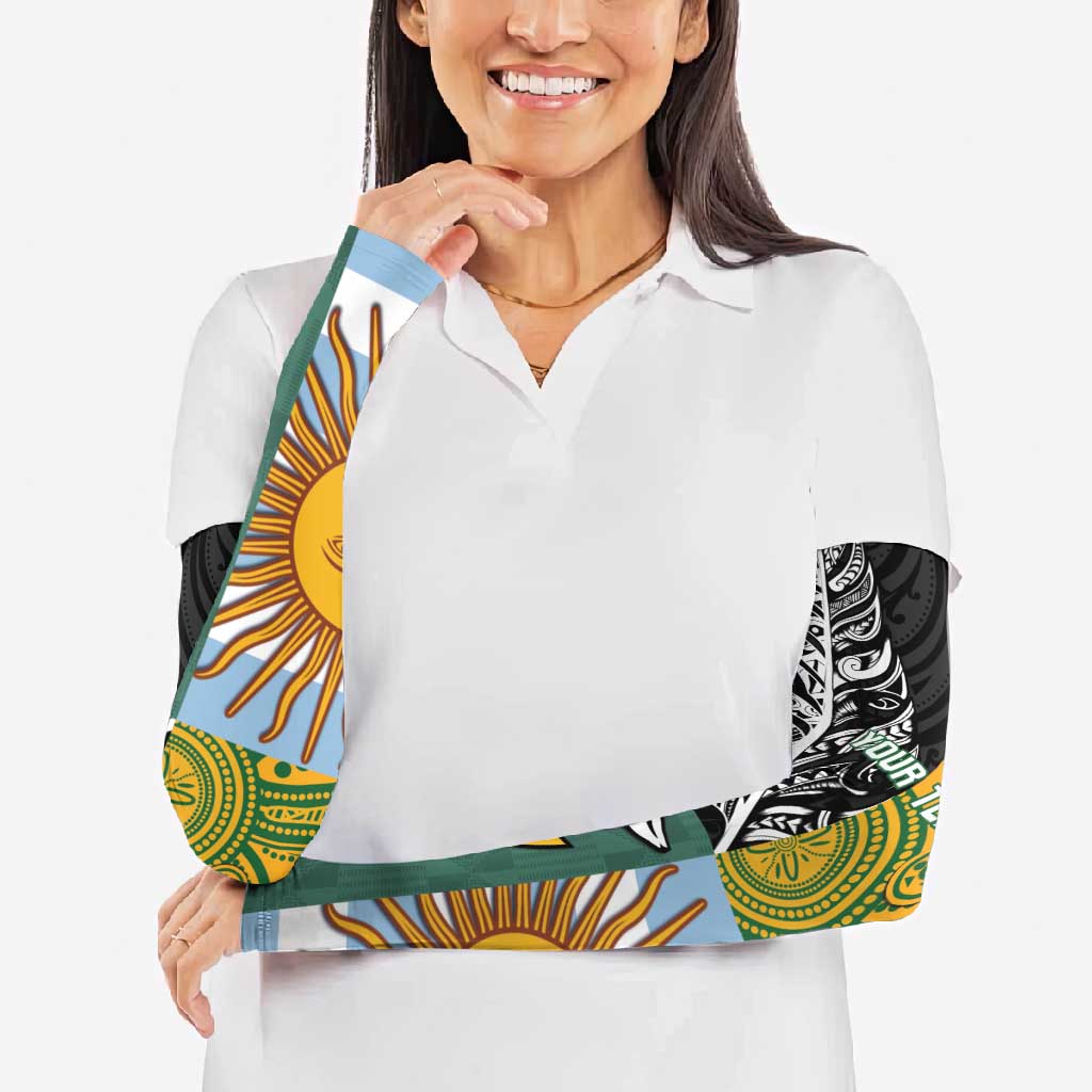 Personalised Rugby 2025 Championship Arm Sleeves Combination of Southern Hemisphere Countries - Polynesian Pride