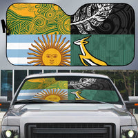 Rugby 2025 Championship Auto Sun Shade Combination of Southern Hemisphere Countries - Polynesian Pride