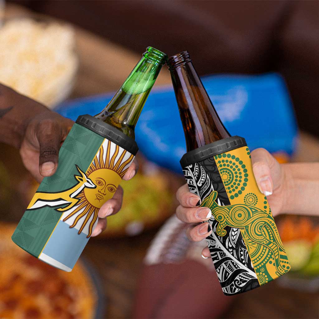 Rugby 2025 Championship 4 in 1 Can Cooler Tumbler Combination of Southern Hemisphere Countries - Polynesian Pride