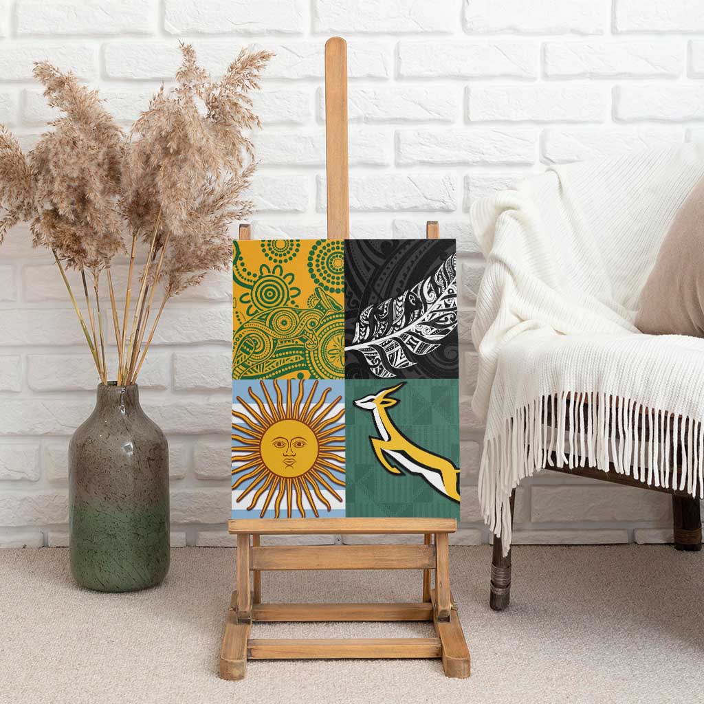 Rugby 2025 Championship Canvas Wall Art Combination of Southern Hemisphere Countries - Polynesian Pride