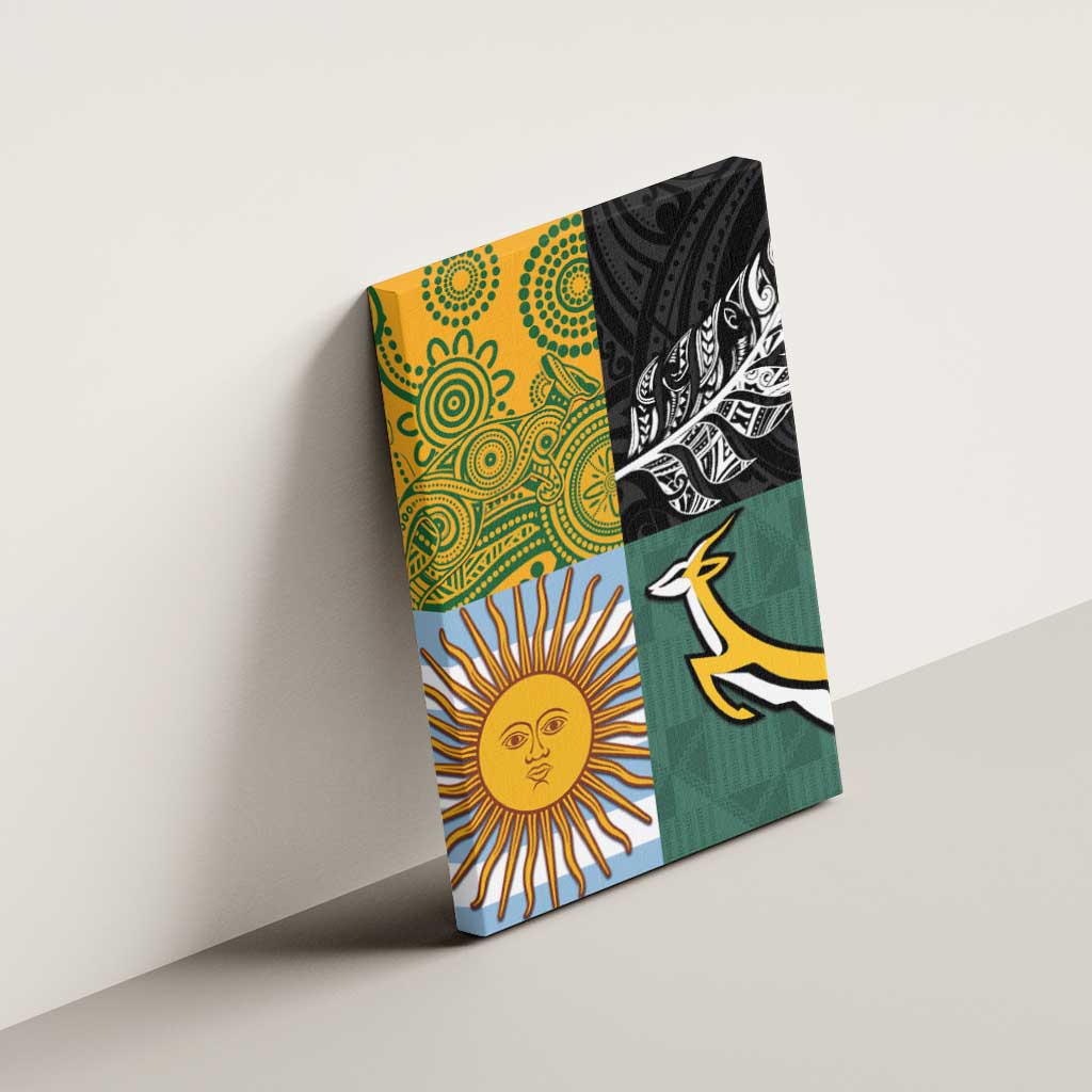 Rugby 2025 Championship Canvas Wall Art Combination of Southern Hemisphere Countries - Polynesian Pride