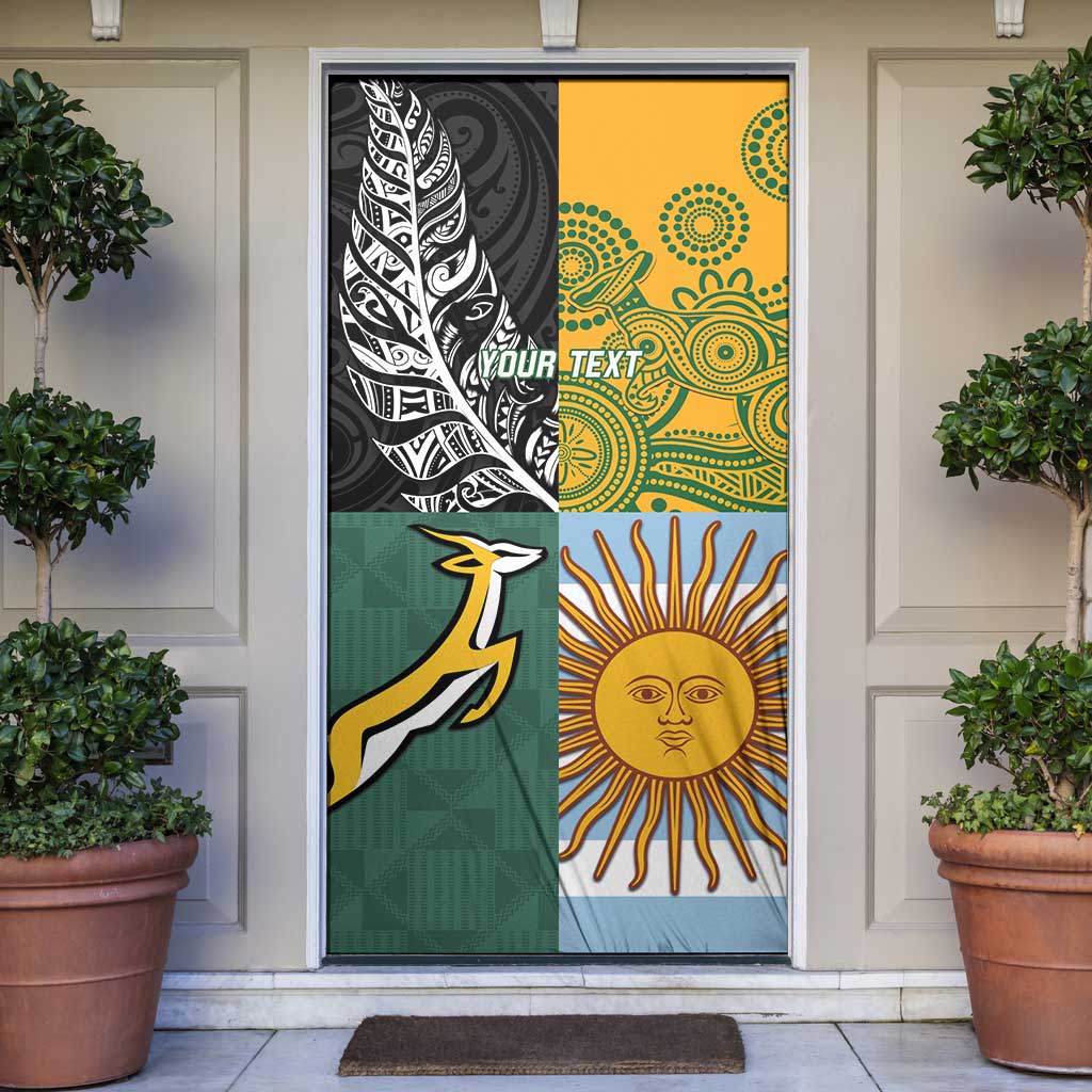 Personalised Rugby 2025 Championship Door Cover Combination of Southern Hemisphere Countries - Polynesian Pride