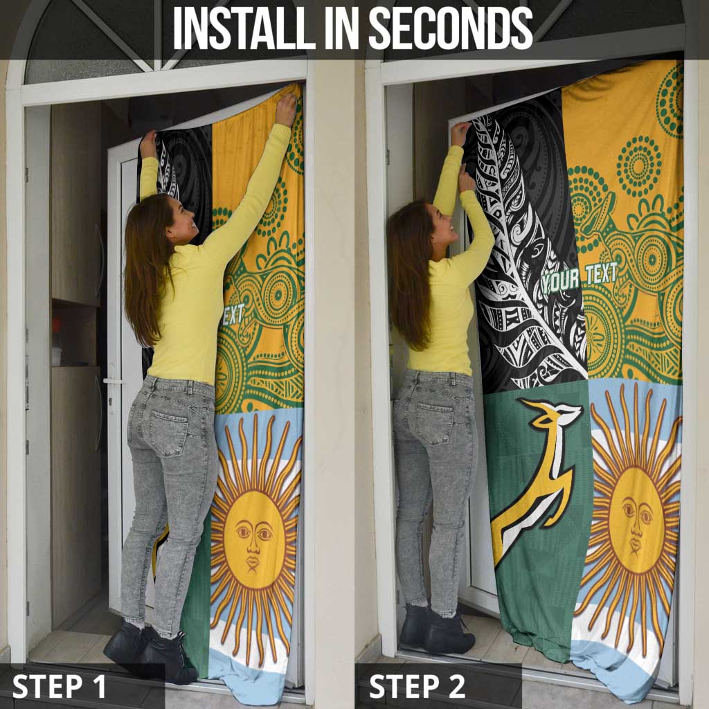 Personalised Rugby 2025 Championship Door Cover Combination of Southern Hemisphere Countries - Polynesian Pride