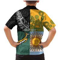Personalised Rugby 2025 Championship Family Matching Mermaid Dress and Hawaiian Shirt Combination of Southern Hemisphere Countries - Polynesian Pride