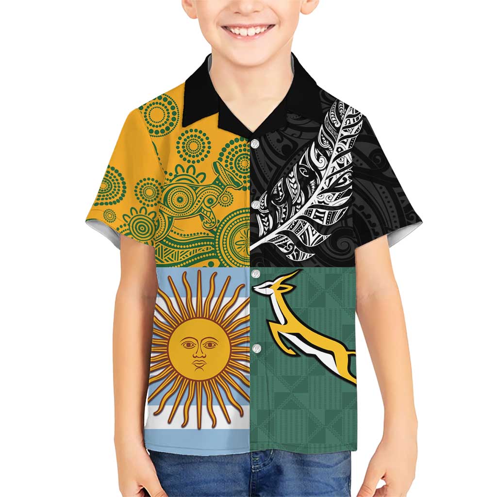 Personalised Rugby 2025 Championship Hawaiian Shirt Combination of Southern Hemisphere Countries - Polynesian Pride