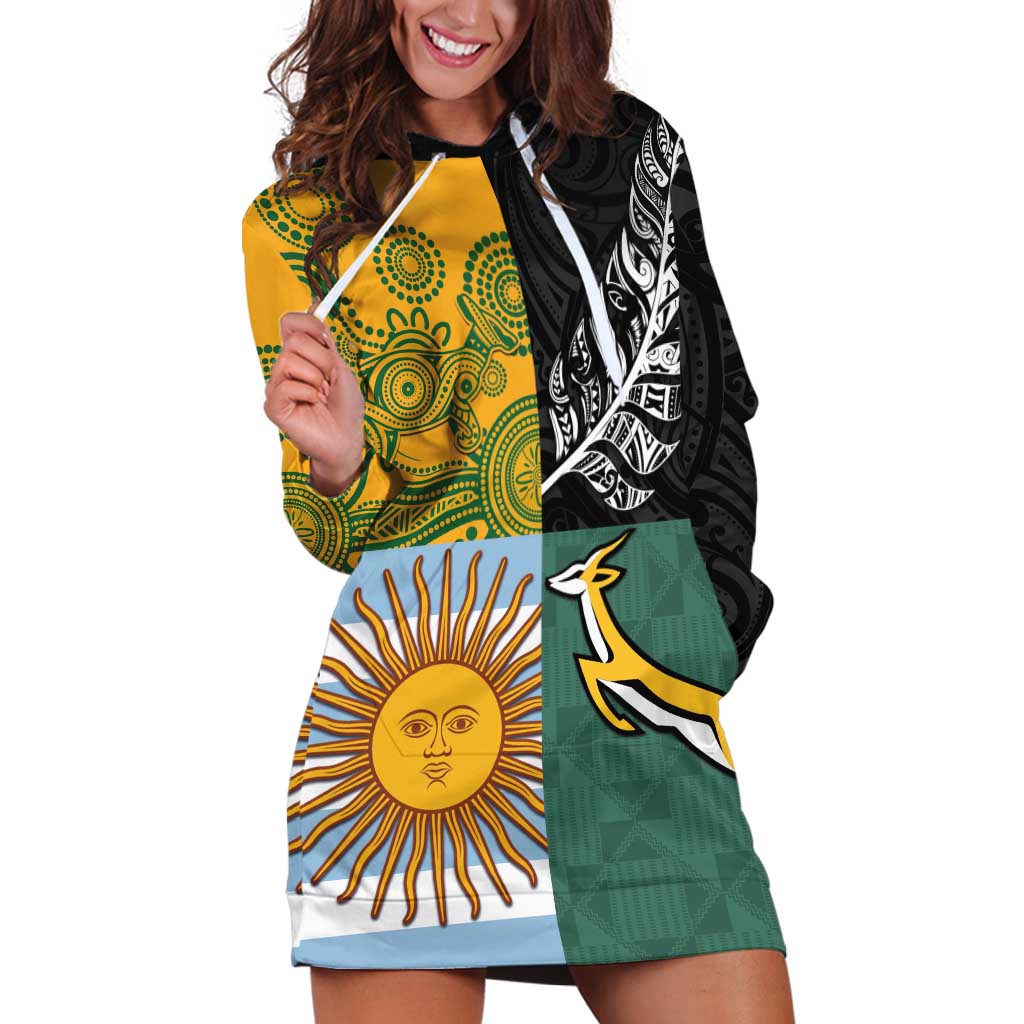 Personalised Rugby 2025 Championship Hoodie Dress Combination of Southern Hemisphere Countries - Polynesian Pride