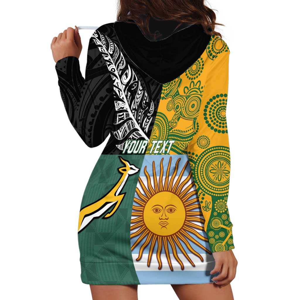 Personalised Rugby 2025 Championship Hoodie Dress Combination of Southern Hemisphere Countries - Polynesian Pride