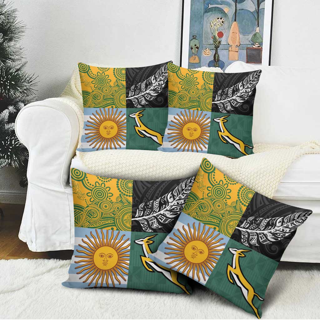 Rugby 2025 Championship Pillow Cover Combination of Southern Hemisphere Countries - Polynesian Pride
