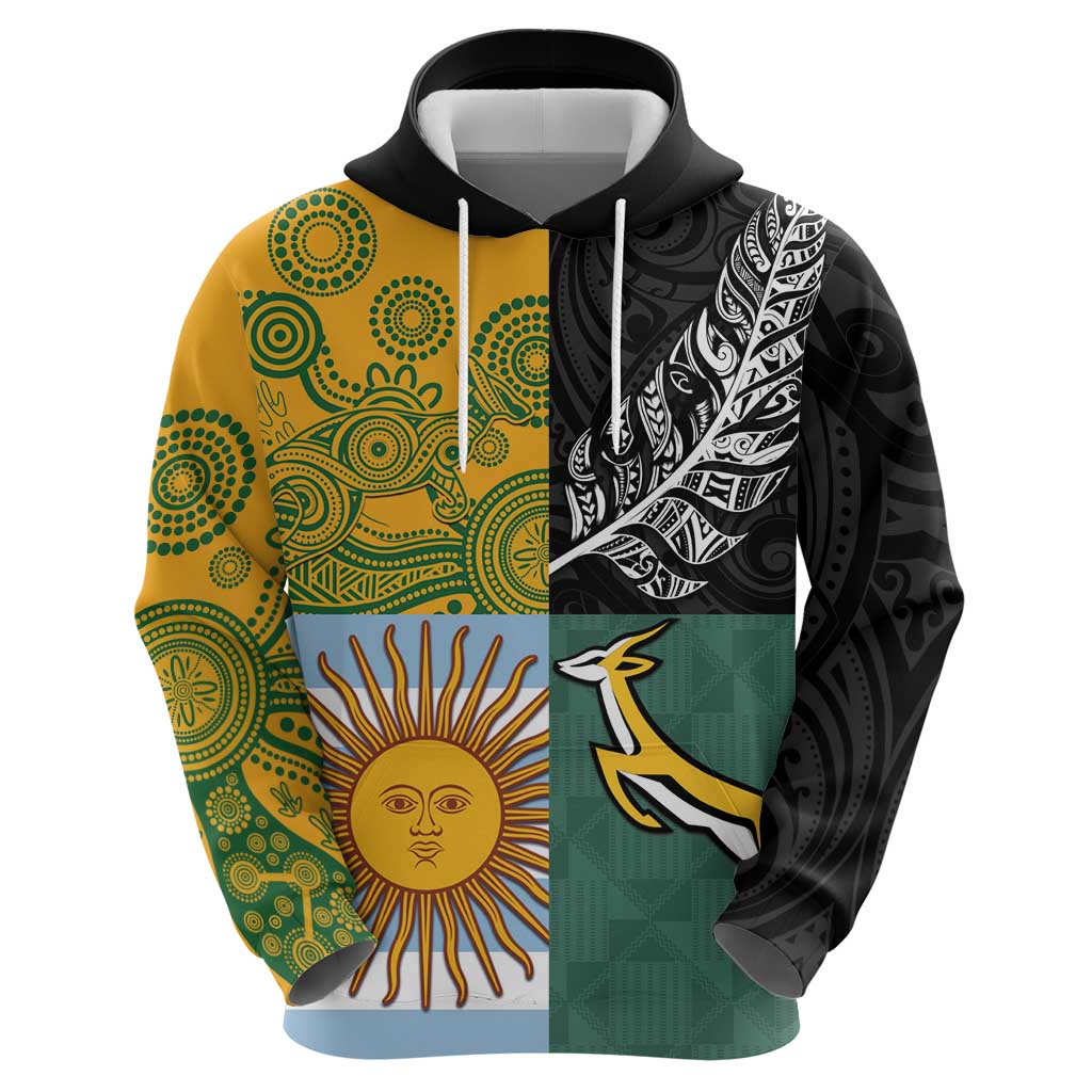 Personalised Rugby 2025 Championship Zip Hoodie Combination of Southern Hemisphere Countries - Polynesian Pride