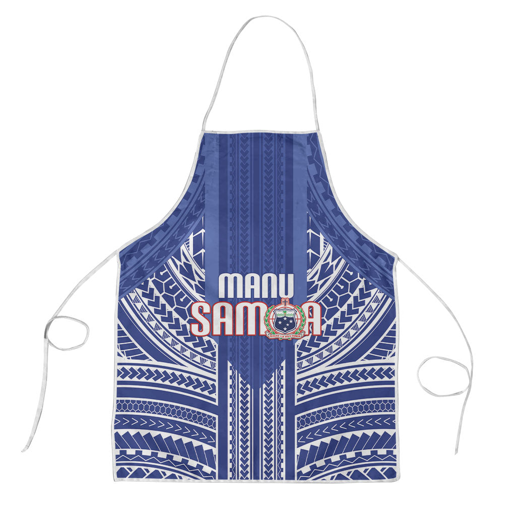 Manu Samoa Rugby 2026 Apron Samoan Pattern LT14 Blue - Polynesian Pride