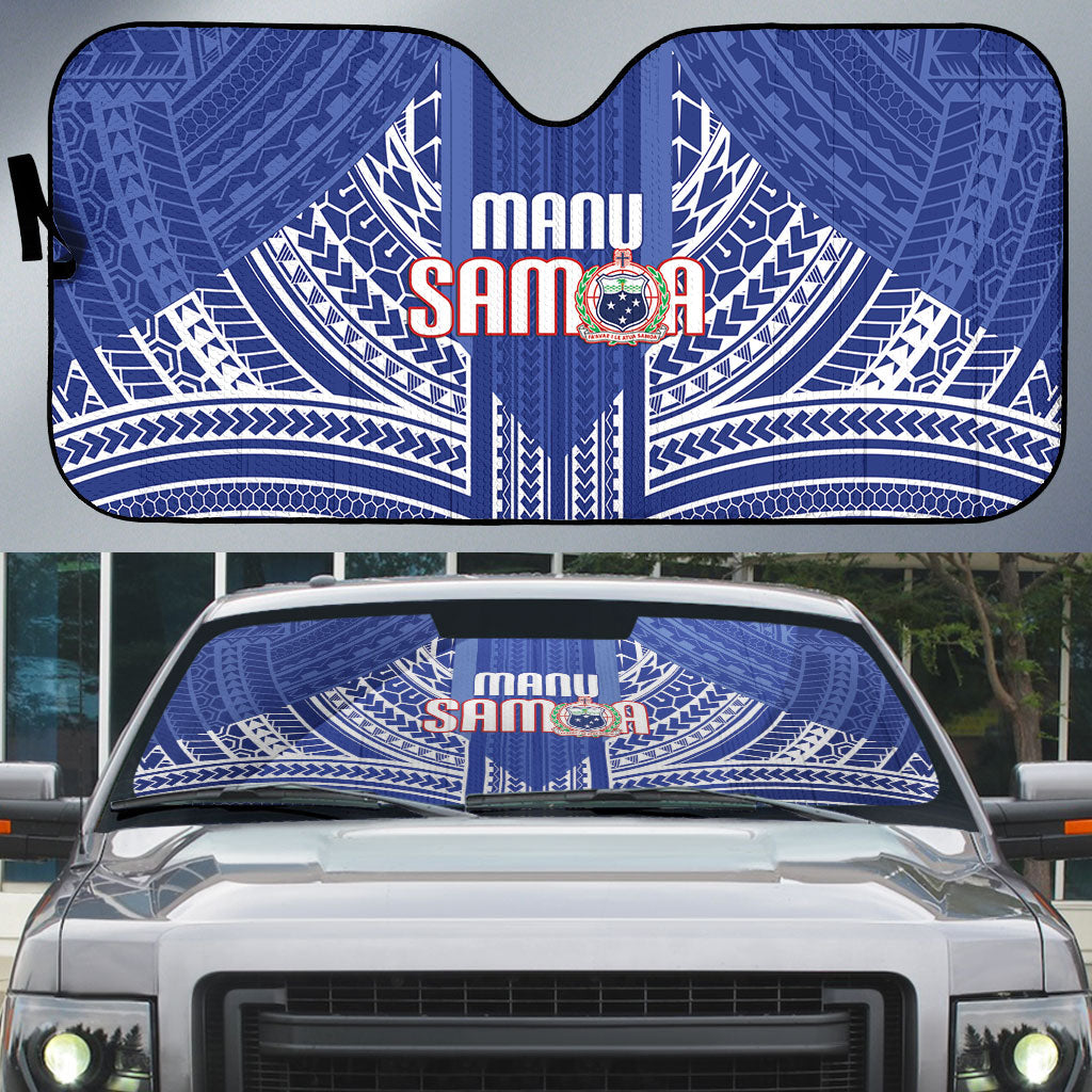 Manu Samoa Rugby 2026 Auto Sun Shade Samoan Pattern