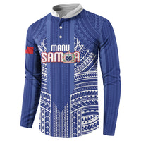 Custom Manu Samoa Rugby 2026 Button Sweatshirt Samoan Pattern