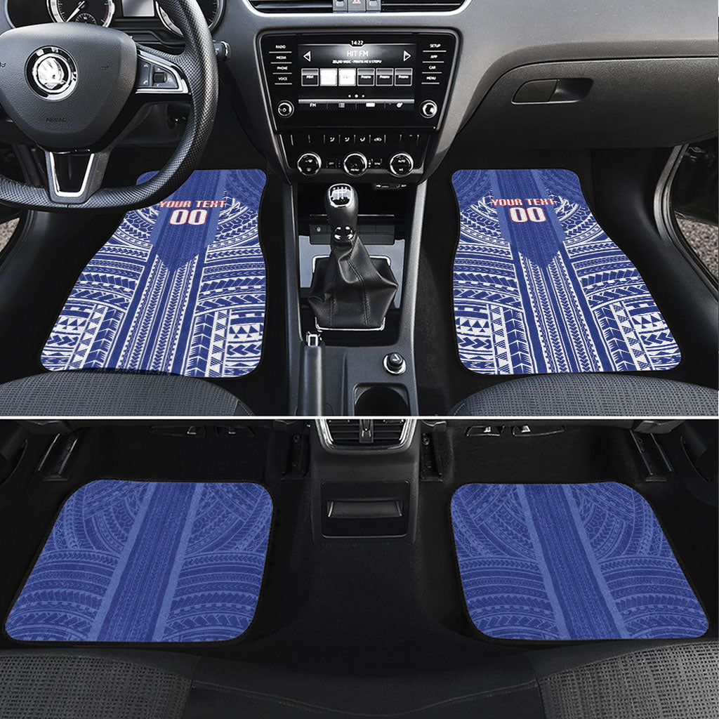Custom Manu Samoa Rugby 2026 Car Mats Samoan Pattern LT14 Set 4pcs Blue - Polynesian Pride