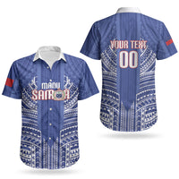 Custom Manu Samoa Rugby 2026 Couples Matching Off The Shoulder Long Sleeve Dress and Hawaiian Shirt Samoan Pattern