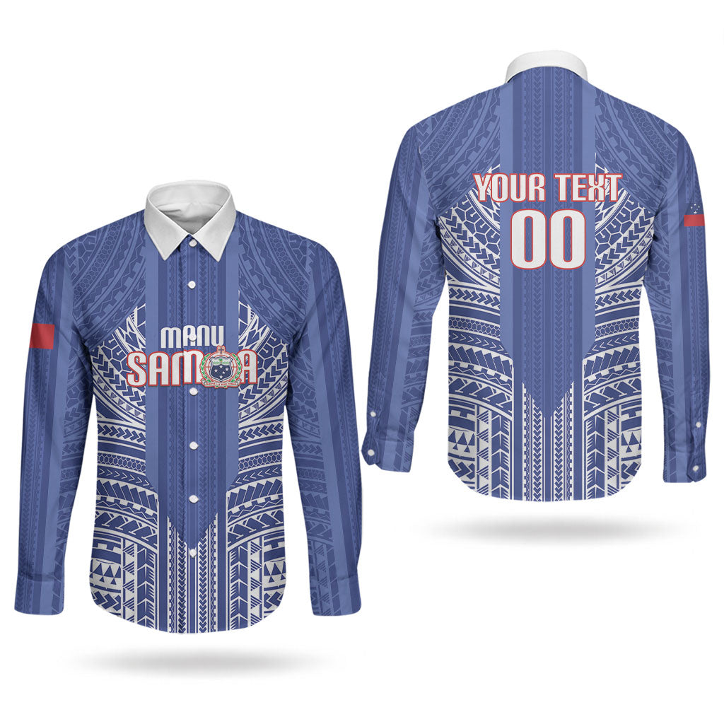 Custom Manu Samoa Rugby 2026 Couples Matching Short Sleeve Bodycon Dress and Long Sleeve Button Shirt Samoan Pattern