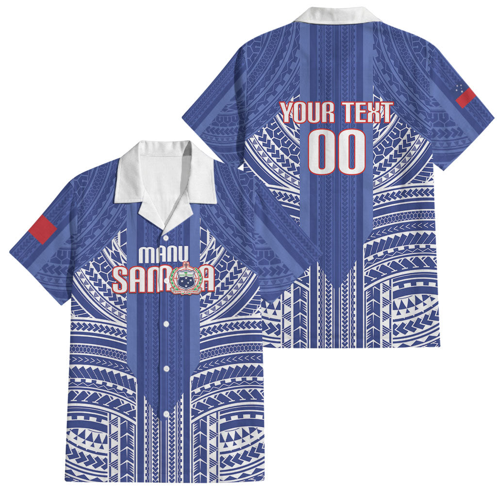 Custom Manu Samoa Rugby 2026 Family Matching Short Sleeve Bodycon Dress and Hawaiian Shirt Samoan Pattern