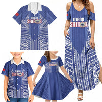 Custom Manu Samoa Rugby 2026 Family Matching Summer Maxi Dress and Hawaiian Shirt Samoan Pattern