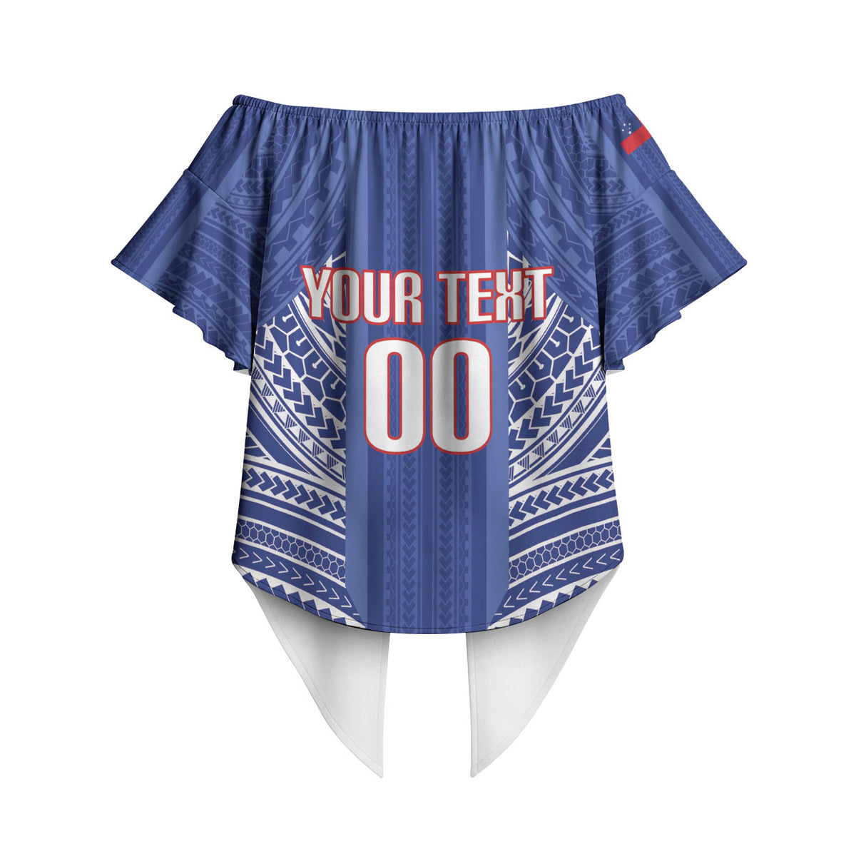 Custom Manu Samoa Rugby 2026 Off Shoulder Wrap Waist Top Samoan Pattern LT14 - Polynesian Pride