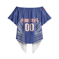 Custom Manu Samoa Rugby 2026 Off Shoulder Wrap Waist Top Samoan Pattern LT14 - Polynesian Pride