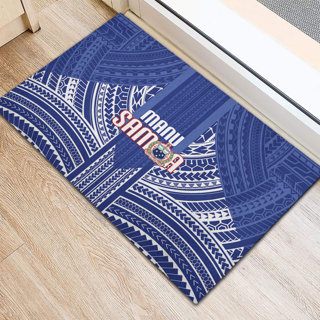 Manu Samoa Rugby 2026 Rubber Doormat Samoan Pattern