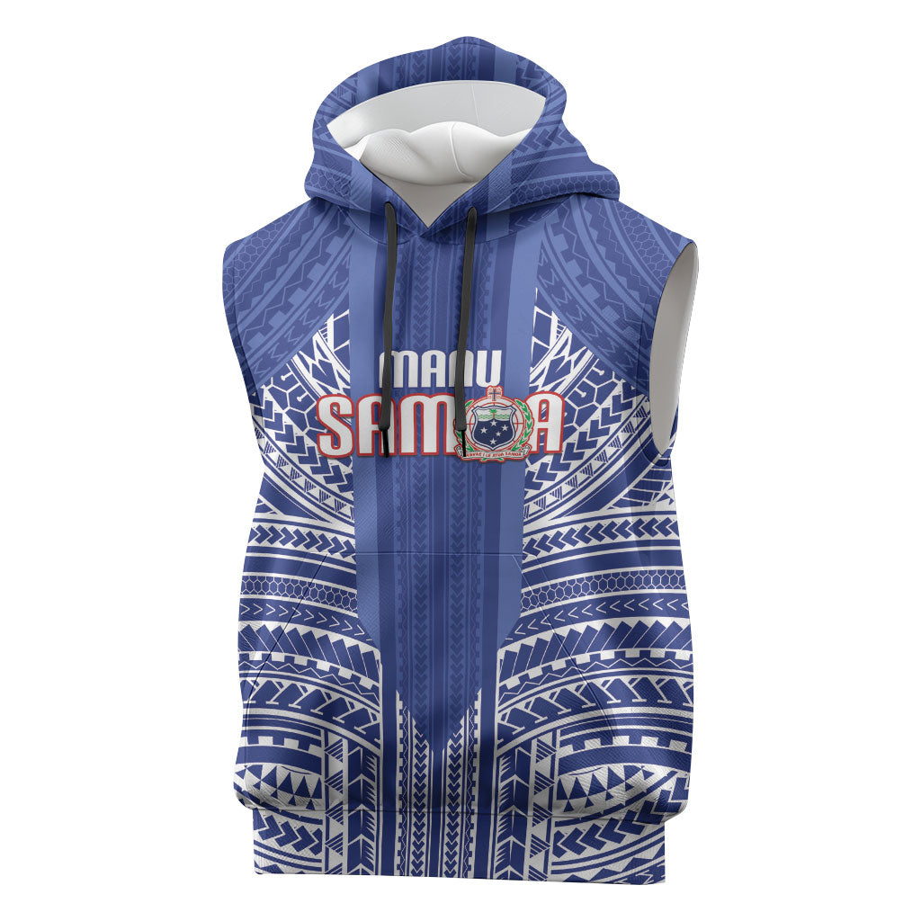 Custom Manu Samoa Rugby 2026 Sleeveless Hoodie Samoan Pattern