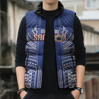 Custom Manu Samoa Rugby 2026 Sleeveless Puffer Jacket Samoan Pattern
