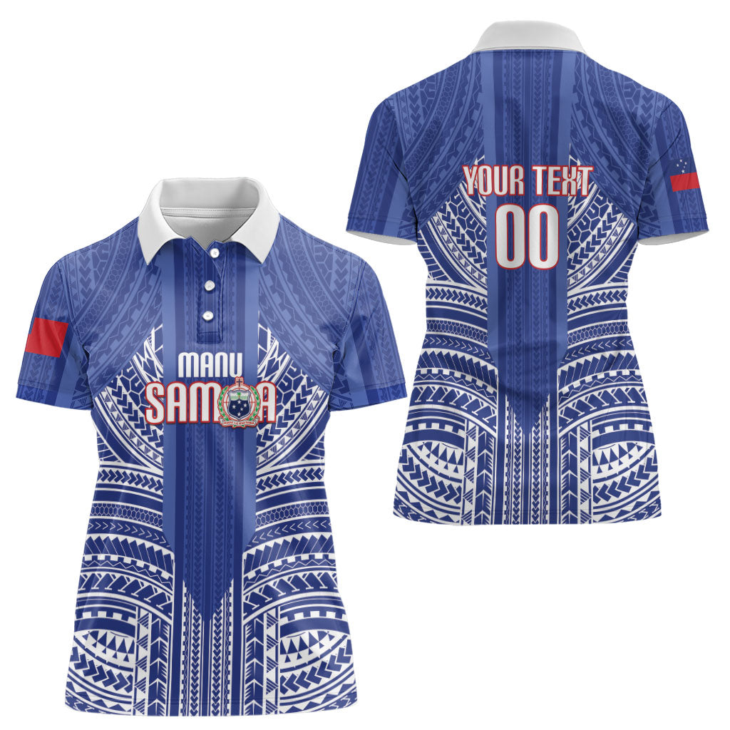 Custom Manu Samoa Rugby 2026 Women Polo Shirt Samoan Pattern