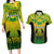 Papua New Guinea Rugby Couples Matching Long Sleeve Bodycon Dress and Hawaiian Shirt Enga Mioks PNG Polynesian Pattern LT14 Green - Polynesian Pride