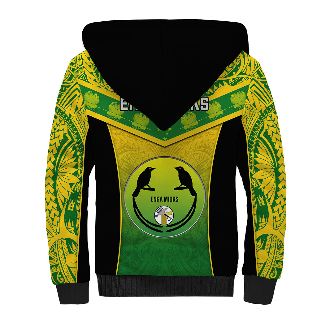 Papua New Guinea Rugby Sherpa Hoodie Enga Mioks PNG Polynesian Pattern LT14 - Polynesian Pride