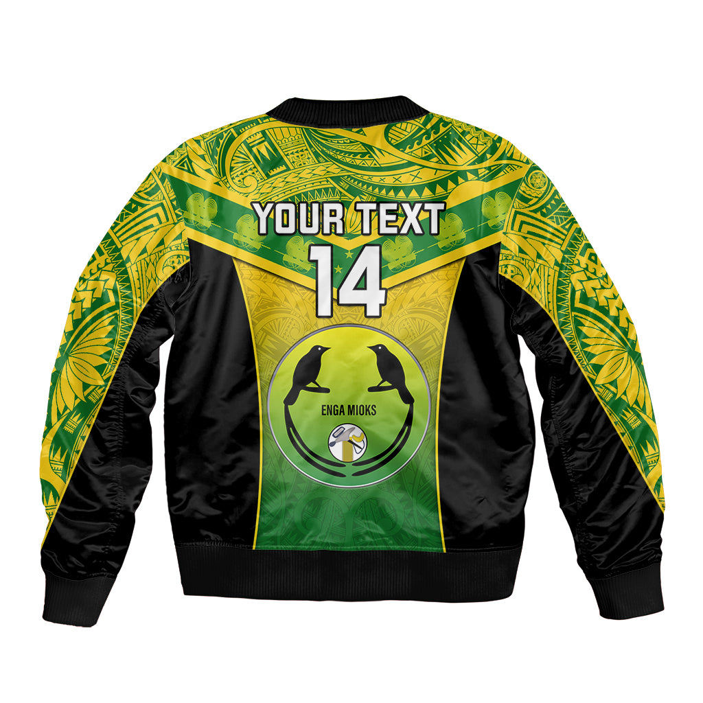 Custom Papua New Guinea Rugby Bomber Jacket Enga Mioks PNG Polynesian Pattern LT14 - Polynesian Pride