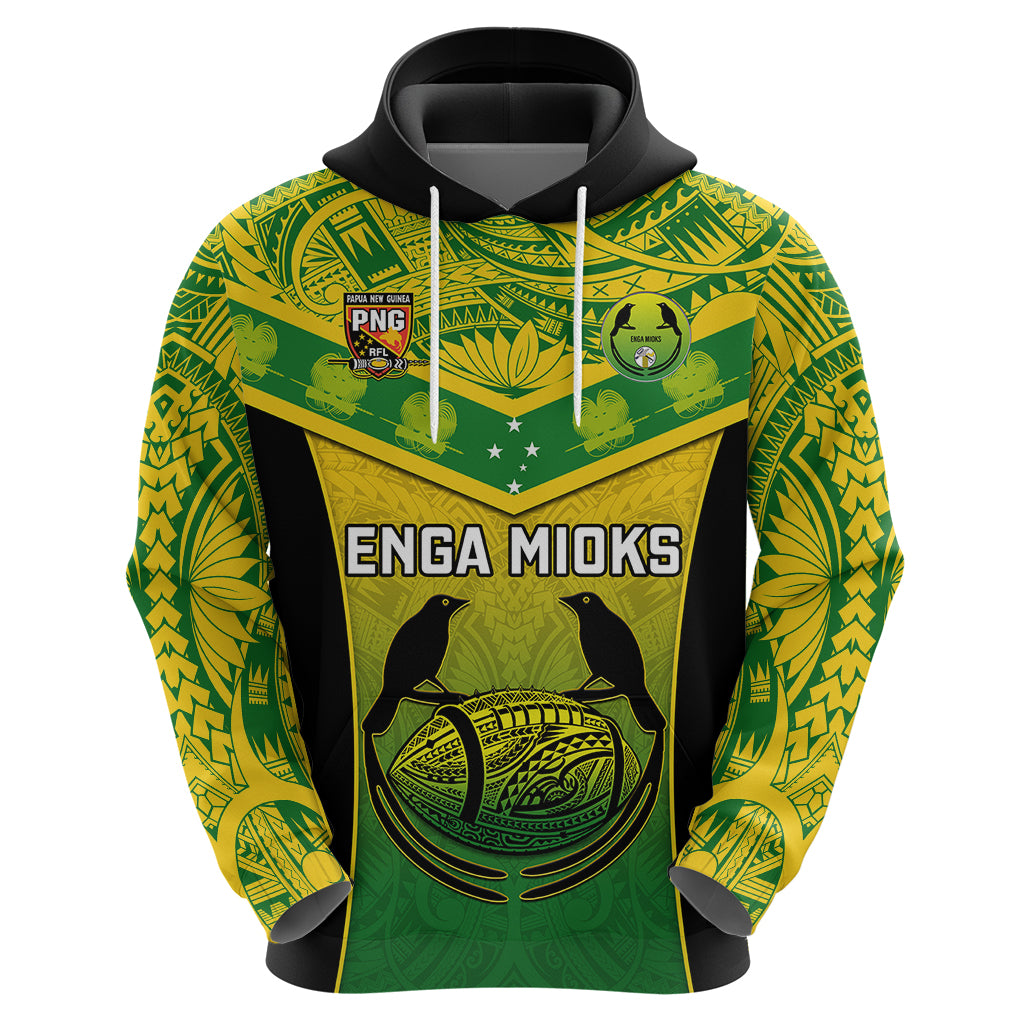 Custom Papua New Guinea Rugby Hoodie Enga Mioks PNG Polynesian Pattern LT14 - Polynesian Pride