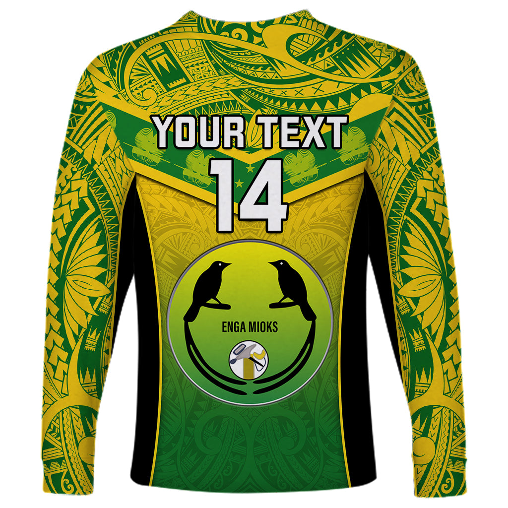 Custom Papua New Guinea Rugby Long Sleeve Shirt Enga Mioks PNG Polynesian Pattern LT14 - Polynesian Pride