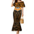 Papua New Guinea Rugby Mermaid Dress Lae Snax Tigers PNG Polynesian Pattern LT14 Women Orange - Polynesian Pride