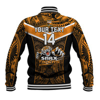 Custom Papua New Guinea Rugby Baseball Jacket Lae Snax Tigers PNG Polynesian Pattern LT14 - Polynesian Pride