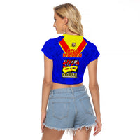 Papua New Guinea Rugby Raglan Cropped T Shirt Hela Wigmen PNG Polynesian Pattern LT14 - Polynesian Pride